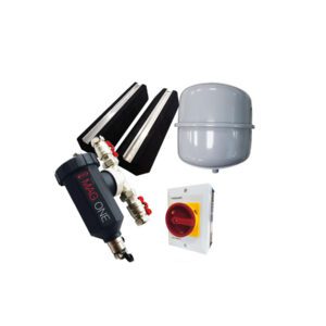 Aerona installation pack P – S-Plan for Smart Pre Plumbed and non-Pre Plumbed cylinders (Components: flexi foot kit, Mag One DUO filter, 18L sealed system kit, 32A AC isolator).